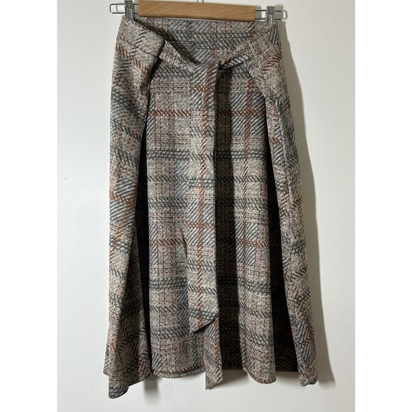 Olivia & Martin New York Women's XL Plaid Skirt with Tie at Waist - Picture 1 of 4